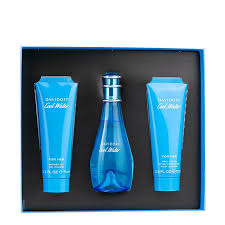 Conjunto Davidoff Cool Water Feminino (3 peças) 100ml EDT SP / 75ml SG / 75ml BL